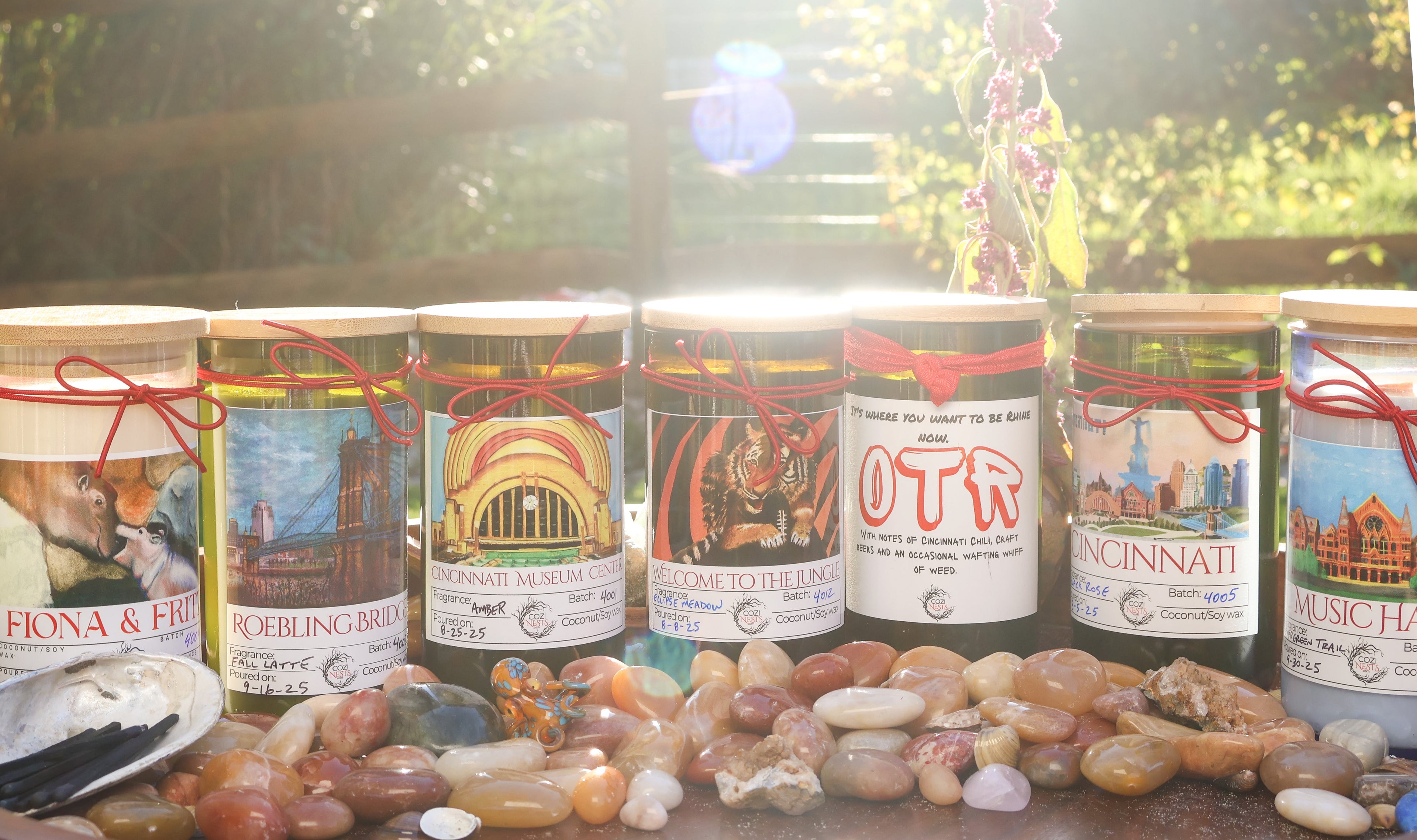 Cincinnati Candle Collection repurposed wine bottle