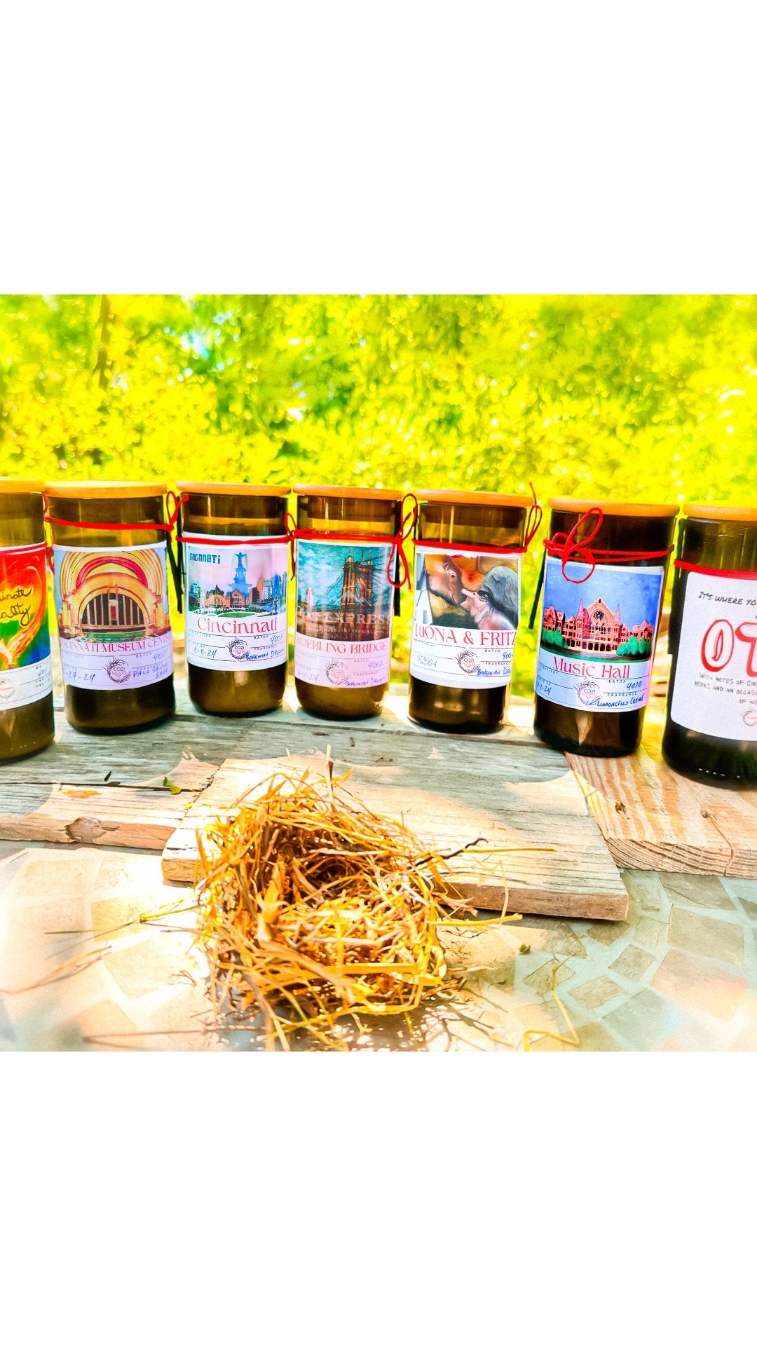 Cincinnati Candle Collection repurposed wine bottle 