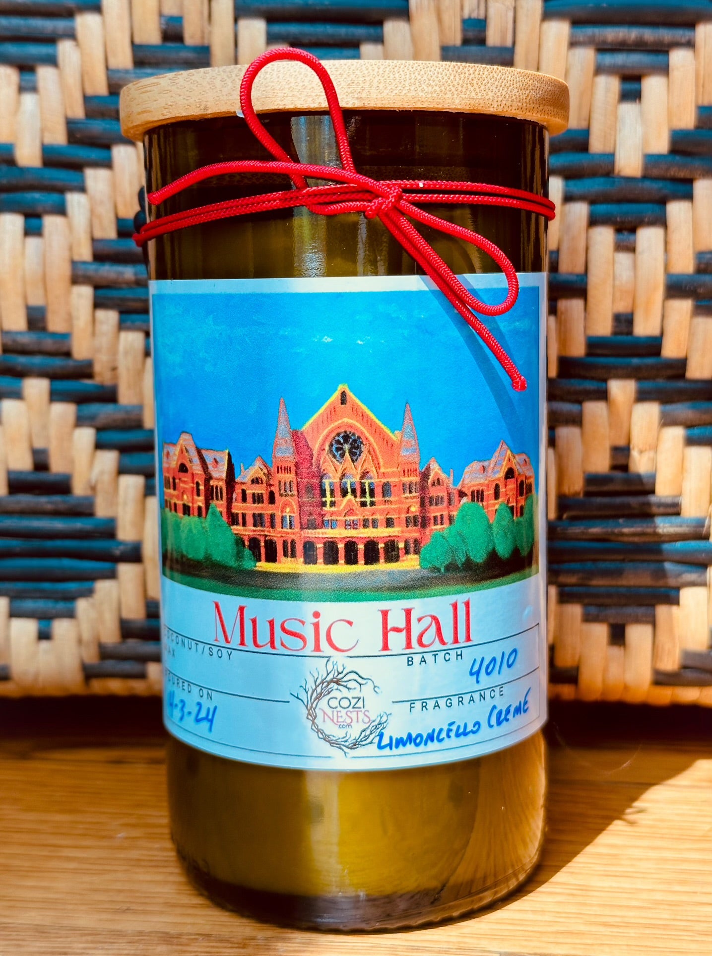 Music Hall- Wine Bottle Candle