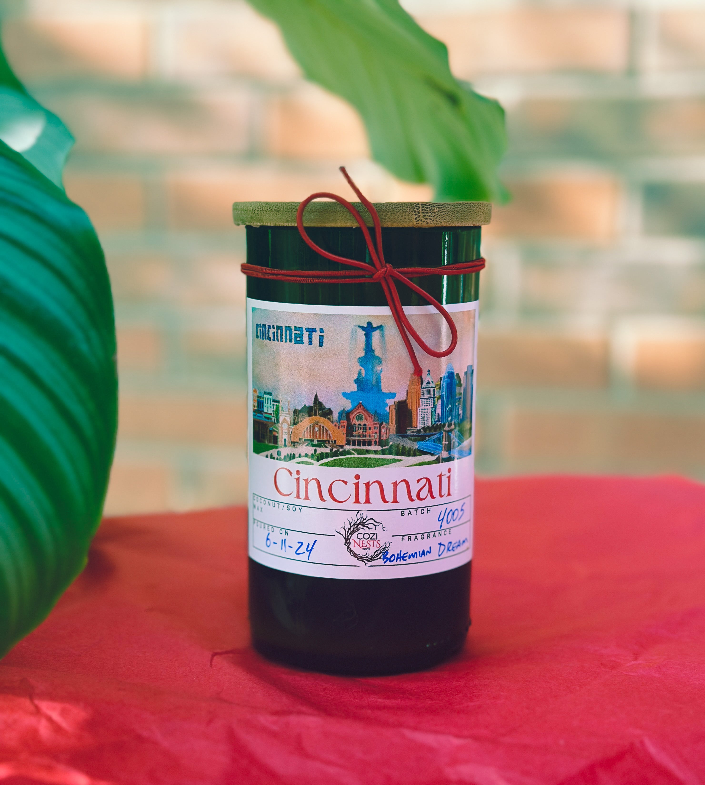 Cincinnati Skyline -Wine bottle Candle