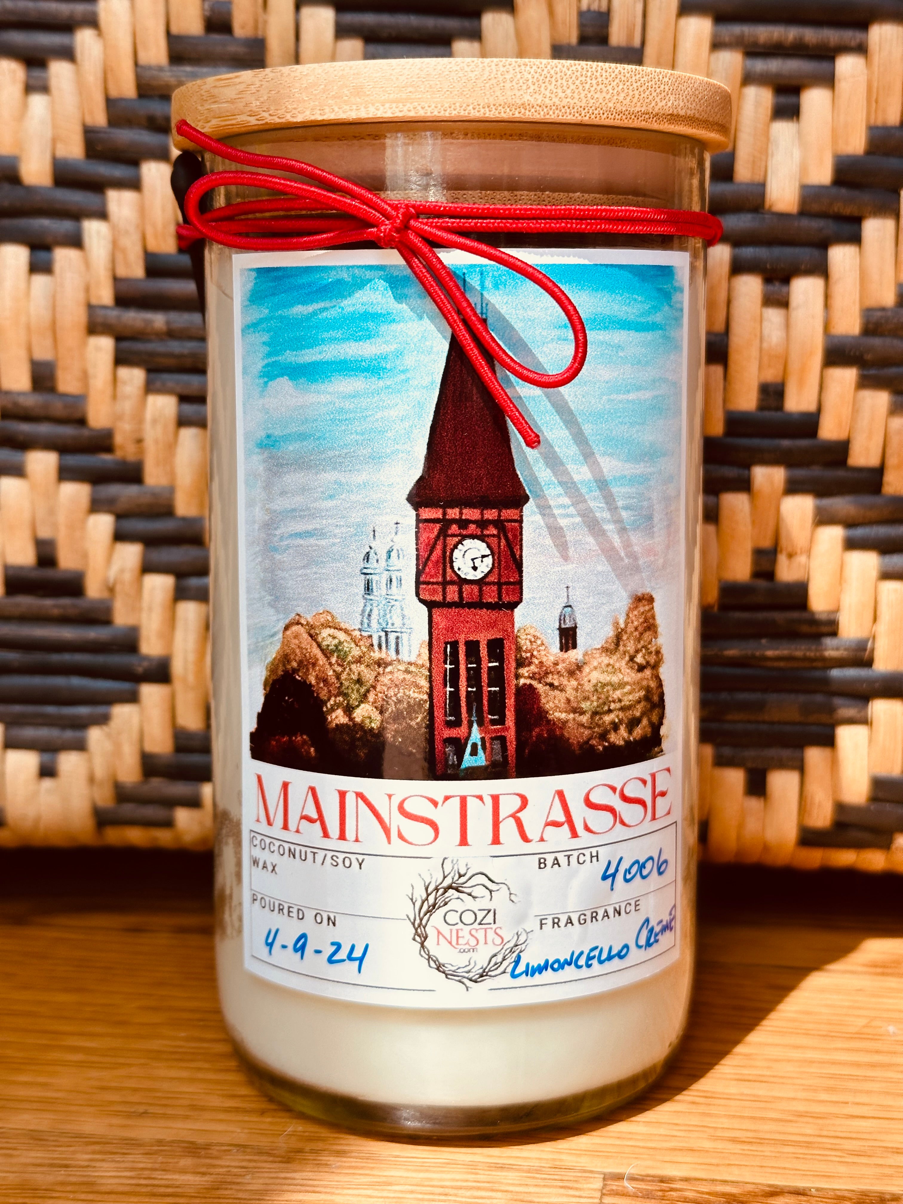 Mainstrasse -Wine Bottle Candle
