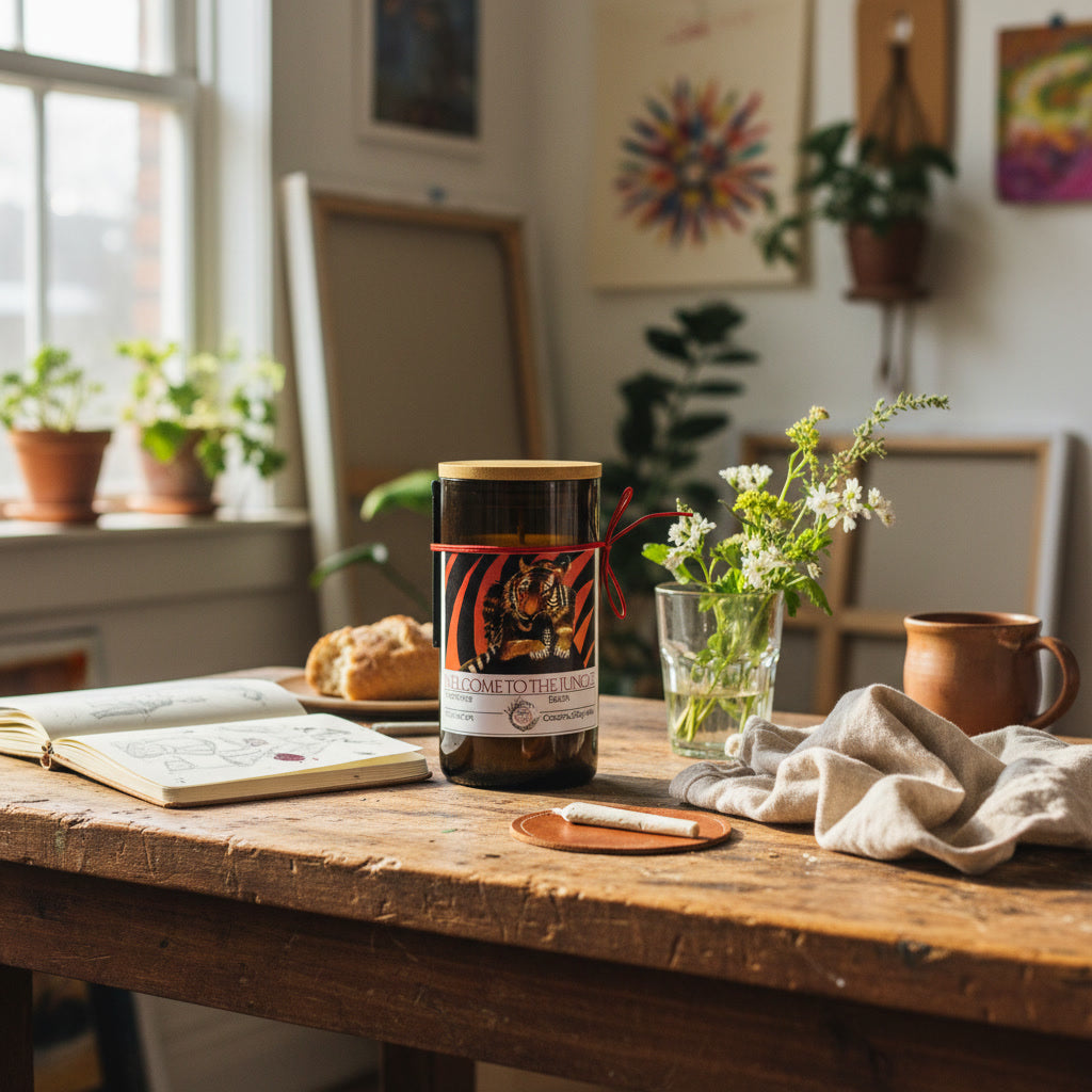 Bengal Tiger Wine Bottle Candle