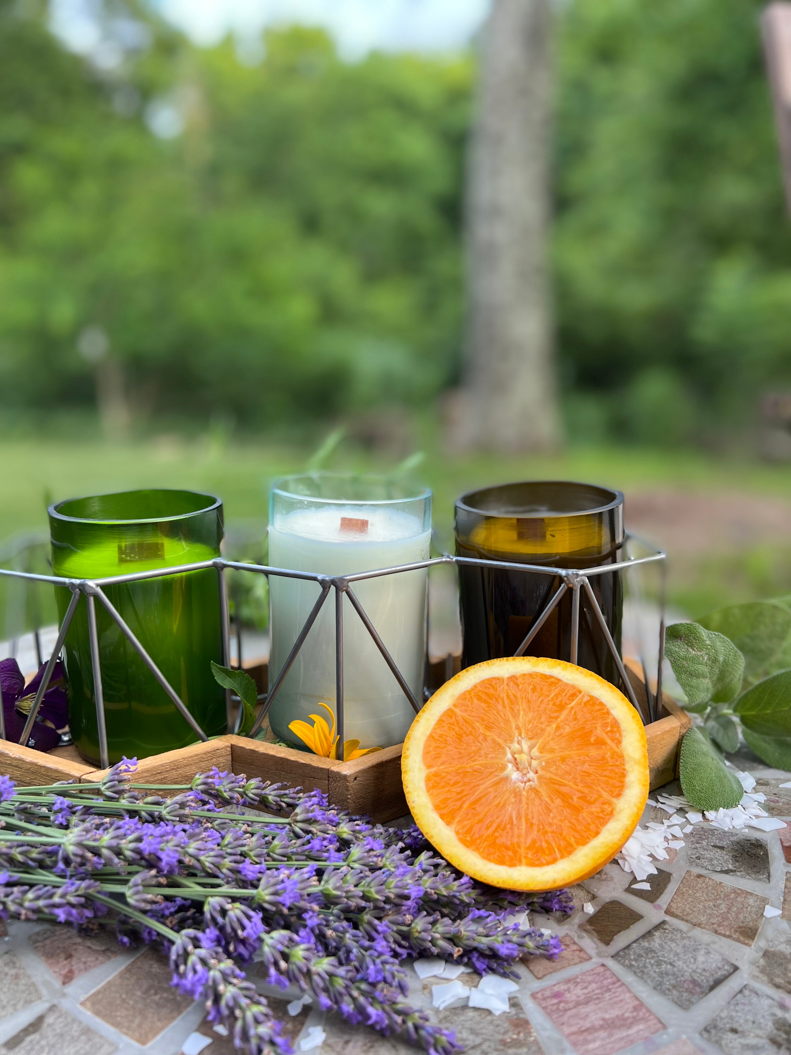 Cincy Pride -Wine Bottle Candle